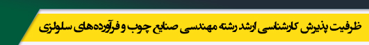 ظرفیت کارشناسی ارشد رشته مهندسی صنایع چوب و فرآورده های سلولزی