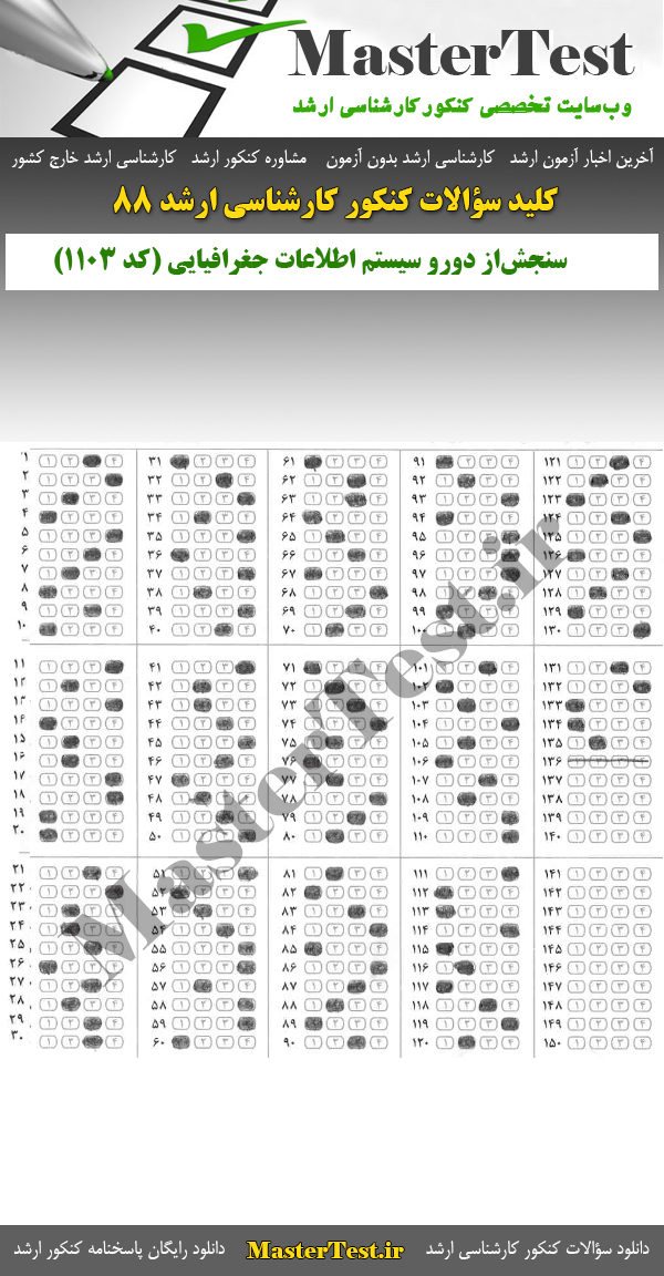 کلید سوالات کارشناسی ارشد ۸۸ علوم جغرافیایی