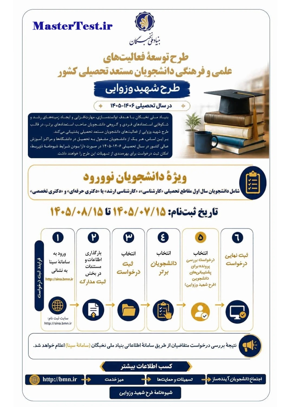 حمایت بنیاد نخبگان از دانشجویان برتر با طرح شهید وزوایی ۱۴۰۵